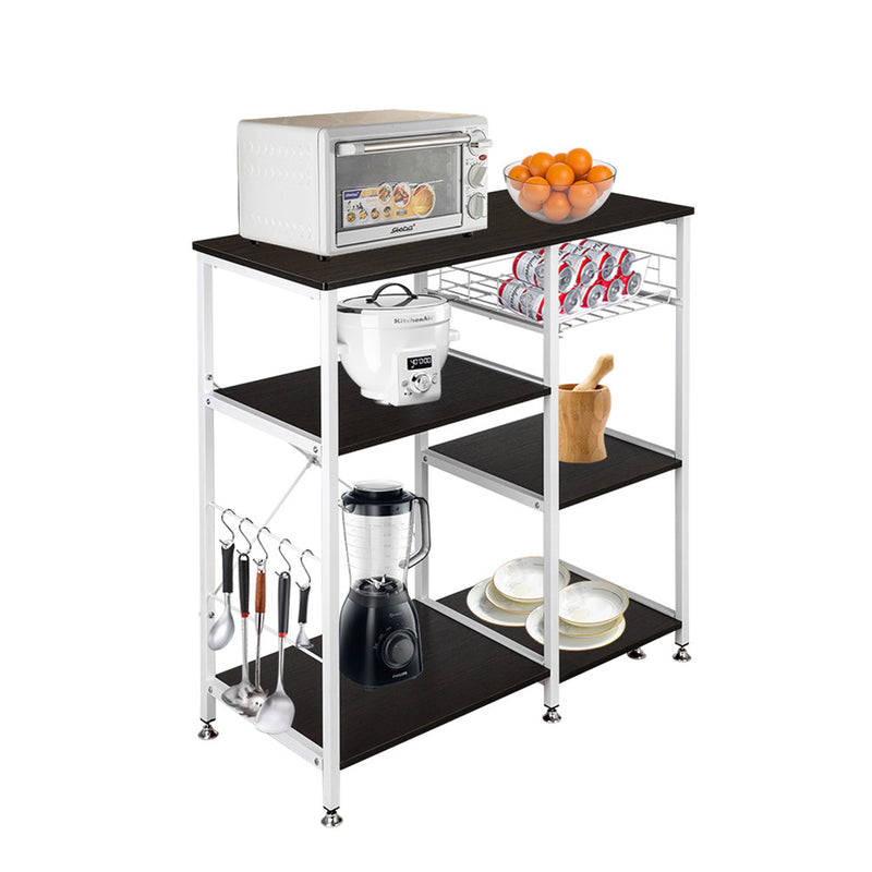 GAOMON 4-layer Microwave Oven Rack Floor-standing 90*40*84cm Black