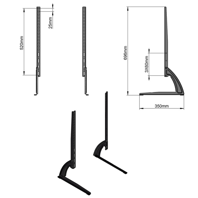GAOMON 40-65 inches Tsdz808 TV Bracket Lightweight Maximum Vesa 400 x 600 TV Stand