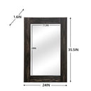 GAOMON Rectangular Decorative Mirror Wood Glass Brown