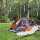 GAOMON Outdoor Folding Three-fold Camping Bed for Courtyard Beach Reclining Lounger Grey