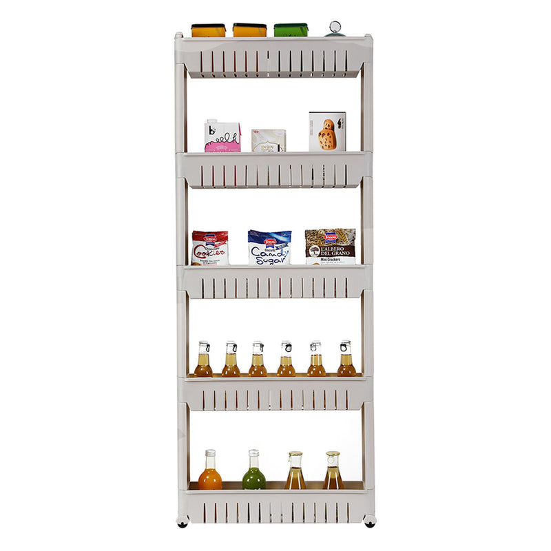GAOMON 5-layer Shelf Rolling Storage Shelf for Household Living Room Organizer Grey