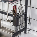 GAOMON Single Layer Bowl Rack Shelf Dish Drainer 92cm Inner Length Kitchen Organizer Black