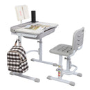GAOMON 70cm Kids Desk Chair Set Height Adjustable Children Study Desk Gray