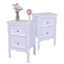 GAOMON Rural Style Bedside Table Nightstands with 2 Drawers Storage Cabinet White