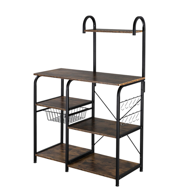 GAOMON 4 Layers Storage Rack Adjustable Microwave Oven Rack Storage Shelves with 10 Hooks