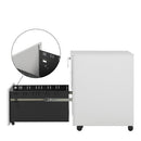GAOMON 39cm Movable Storage Cabinet with Three Side-pull Drawers File Cabinet White