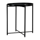 GAOMON Round Table Living Room Sofa Bed Side Table Black