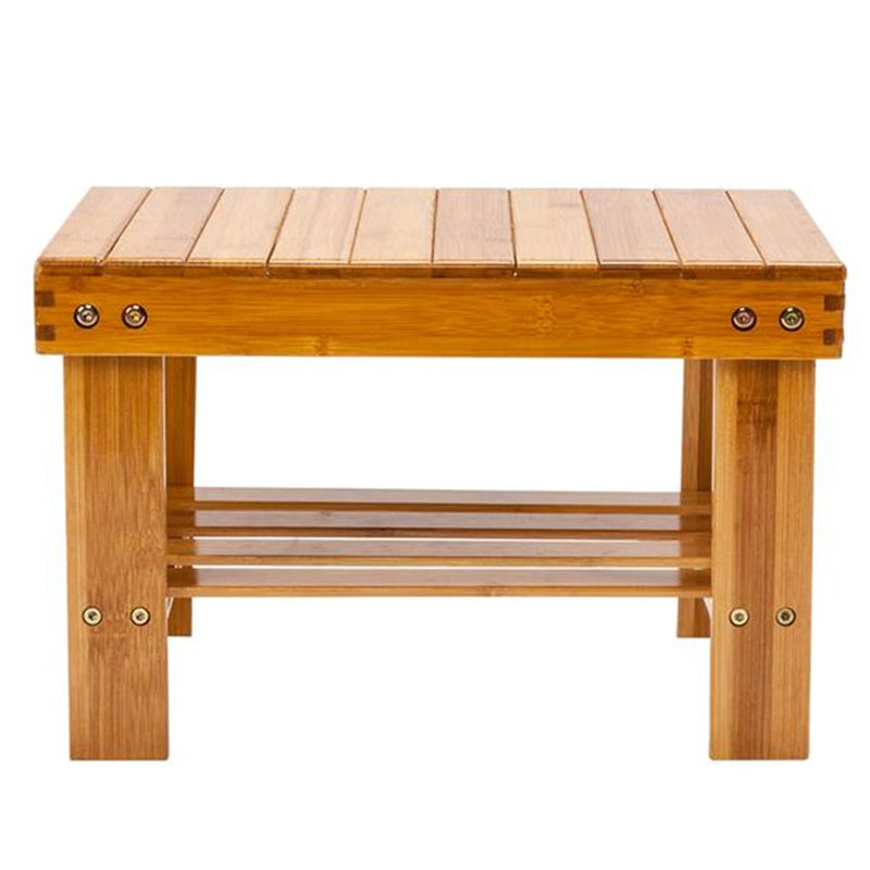 GAOMON Small Bamboo Seat Stool for Kids Foot Rest Shaving Stool 41x28x26cm