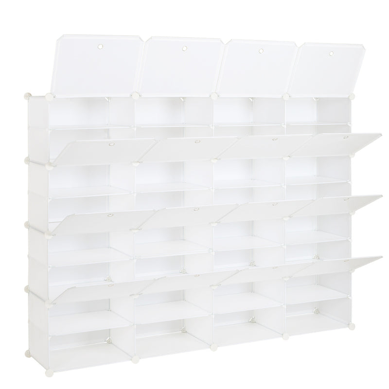 GAOMON DIY Deformable Shoe Rack Shelf Storage Organizer 162x32x162cm 4 Rows 8-Tier 32 Grids