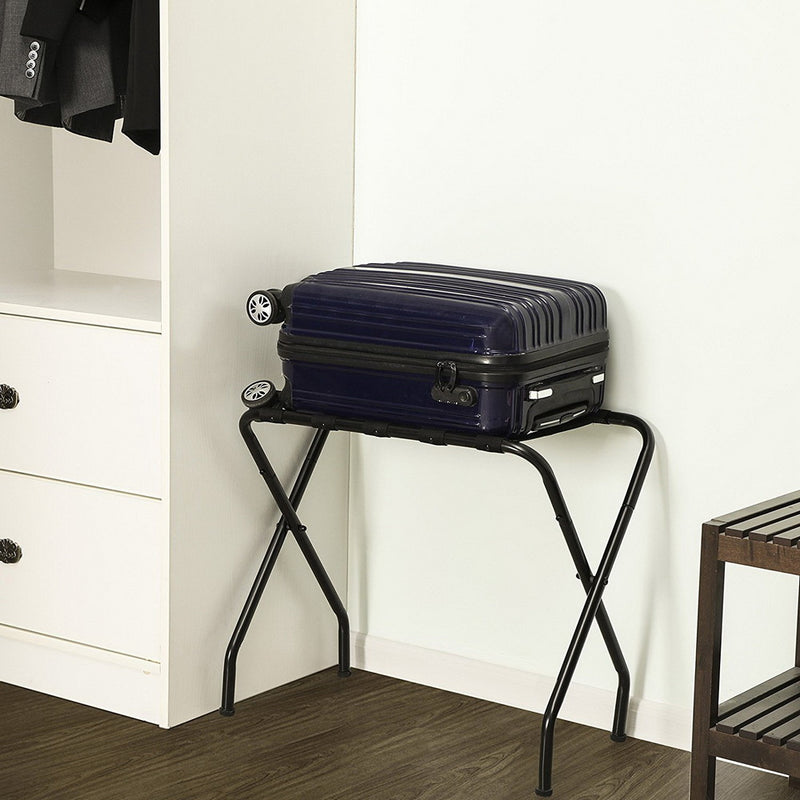 GAOMON Portable Metal Luggage Rack 100 Lbs Load Capacity Heavy Duty Nylon Straps 680x400x560mm