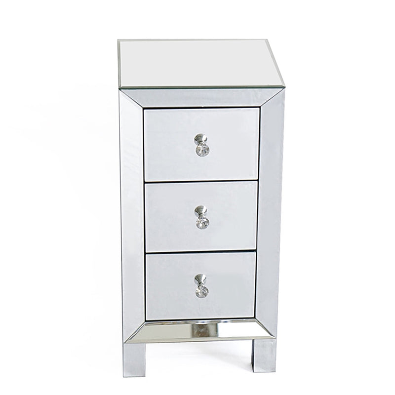 GAOMON Modern Mirrored Night Stands with 3 Drawers Bedside Table End Table