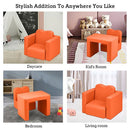GAOMON Children Sofa 49*32*39cm Rectangular 2-in-1 Sofa and Table Orange