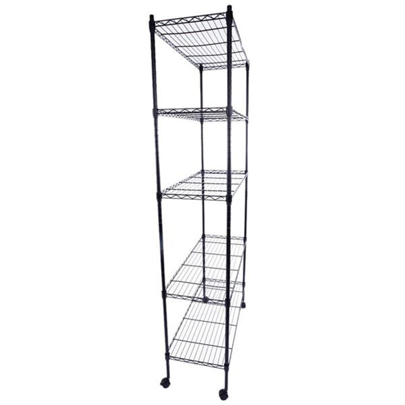 GAOMON 165*90*35 Shelving Rack Storage Rack 5-Layer Metal Rack Black