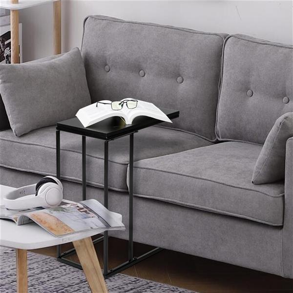 GAOMON L Side Table for Living Room Bedroom Assemble Side Table Black