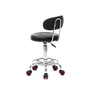 GAOMON Rolling Swivel PU Leather Salon Stool Office Chair with Back Support Black
