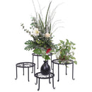 GAOMON 4pcs/set Shelf Black Paint Round Pattern Plant Stand Household Organizer Black