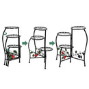 GAOMON 3-tierd Flower Pot Stand Lacquer Painted Metal Black