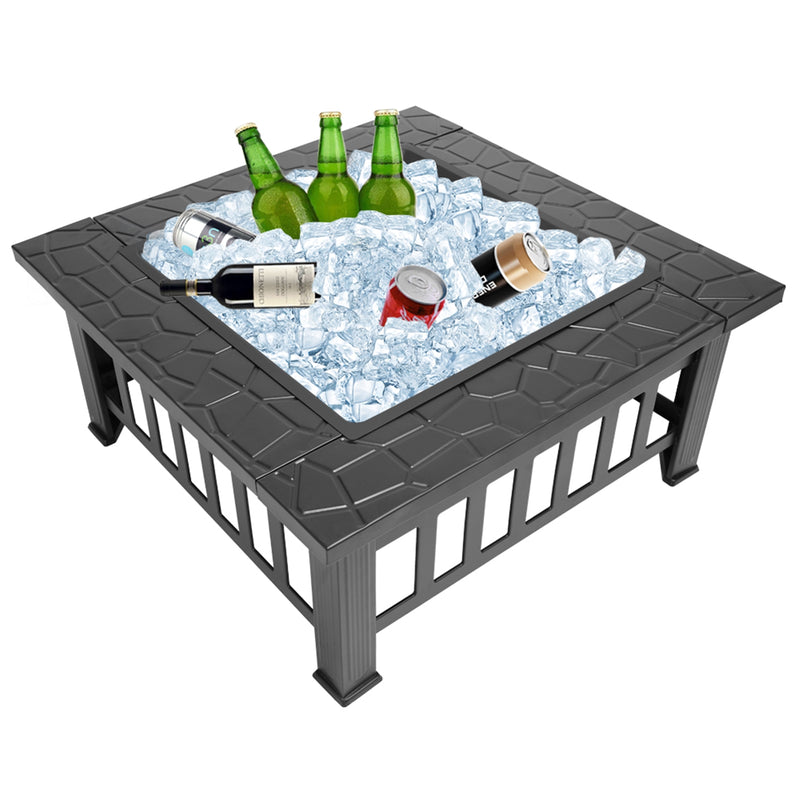 GAOMON 32inch Portable Square Fire Bowl Lightweight Fire Pit