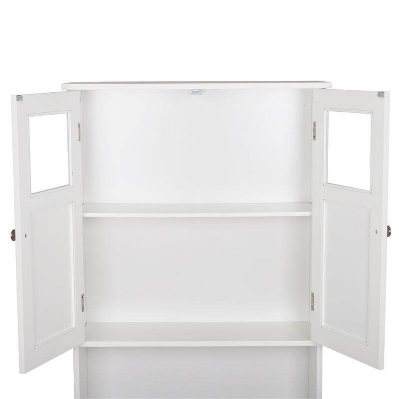 GAOMON 3 Tiers Bathroom Cabinet Double Doors Waterproof Space-Saving Storage Cabinet