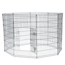 GAOMON 42" Basics Play Area Foldable Metal Pet Wire Fence 8 Pieces with Open Doors Black