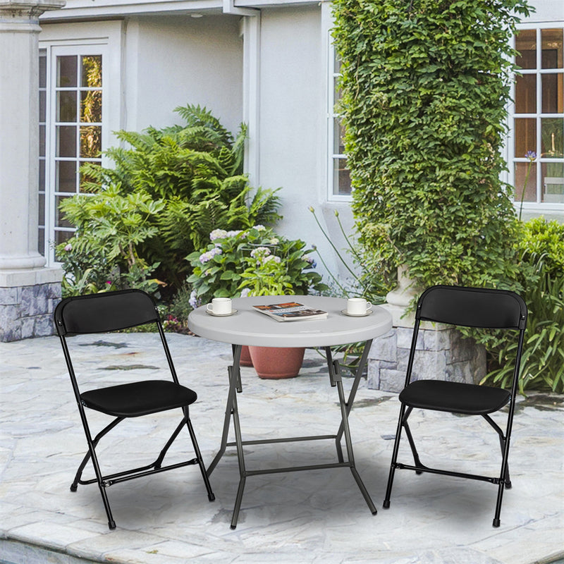GAOMON 5pcs Folding Chair Plastic Portable Stackable Patio Stool Black
