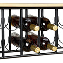 GAOMON 3-tier Wine Rack Cart Kitchen Rolling Storage Bar Wood Table Serving Trolley Black