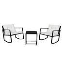 GAOMON 3pcs Single Rocking Chair Coffee Table Set Comfortable Weather-Resistant UV-Resistant