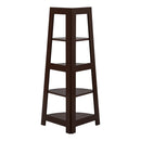 GAOMON 5-layer Fan-shaped Corner Shelf Household Organizer for Living Room Brown