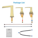 GAOMON Waterfall Bathtub Faucet Brushed Gold Widespread Bathtub Faucet Set for 3 Hole with Water Supply Lines