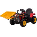 GAOMON Kids Ride on Excavator Electric Construction Vehicle with Bucket Red