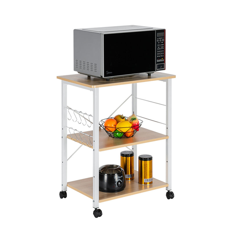 GAOMON 3 Layer Movable Microwave Oven Rack 60*40*73cm White