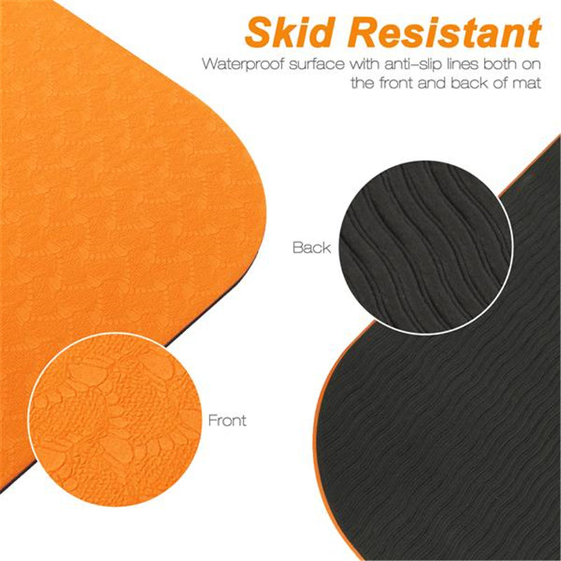 GAOMON TPE Yoga Mat 183*61*6cm Non-slip Gym Pad  Orange