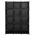 GAOMON 12-cube Storage Shelf DIY Stackable Bookshelf Cabinet Storage Organizer Black