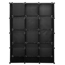 GAOMON 12-cube Storage Shelf DIY Stackable Bookshelf Cabinet Storage Organizer Black
