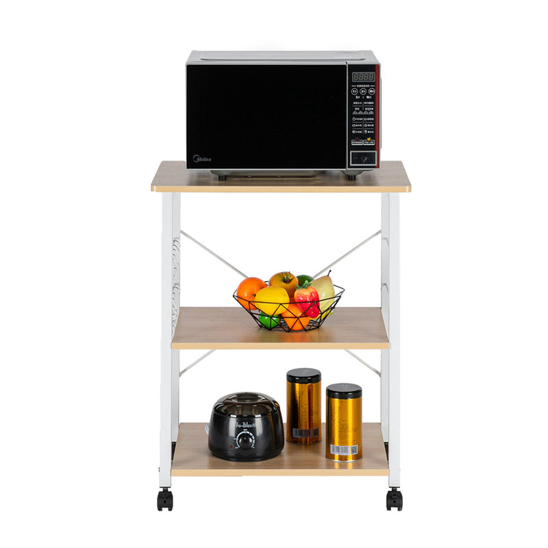 GAOMON 3 Layer Movable Microwave Oven Rack 60*40*73cm White