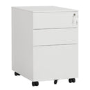GAOMON 39cm Movable Storage Cabinet with Three Side-pull Drawers File Cabinet White
