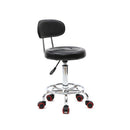 GAOMON Rolling Swivel PU Leather Salon Stool Office Chair with Back Support Black