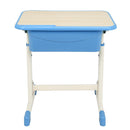 GAOMON Student Table Chair Set Adjustable White Paint Wood Grain Surface Plastic Blue