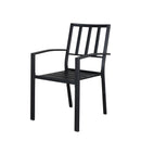 GAOMON 2PCS Vertical Grid Iron Dining Chair with Arms Backrest
