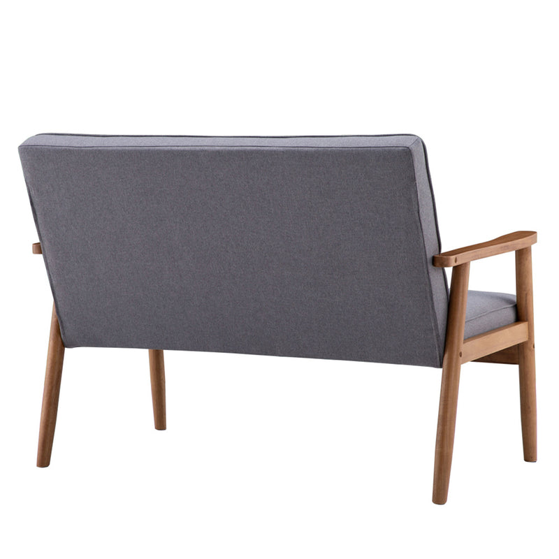 GAOMON Wooden Leisure Chair Retro Modern Comfortable Double Sofa Chair 126 x 75 x 83.5cm