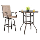 GAOMON Bar Table Patio Table Bistro High Top Patio Table Outdoor Brown