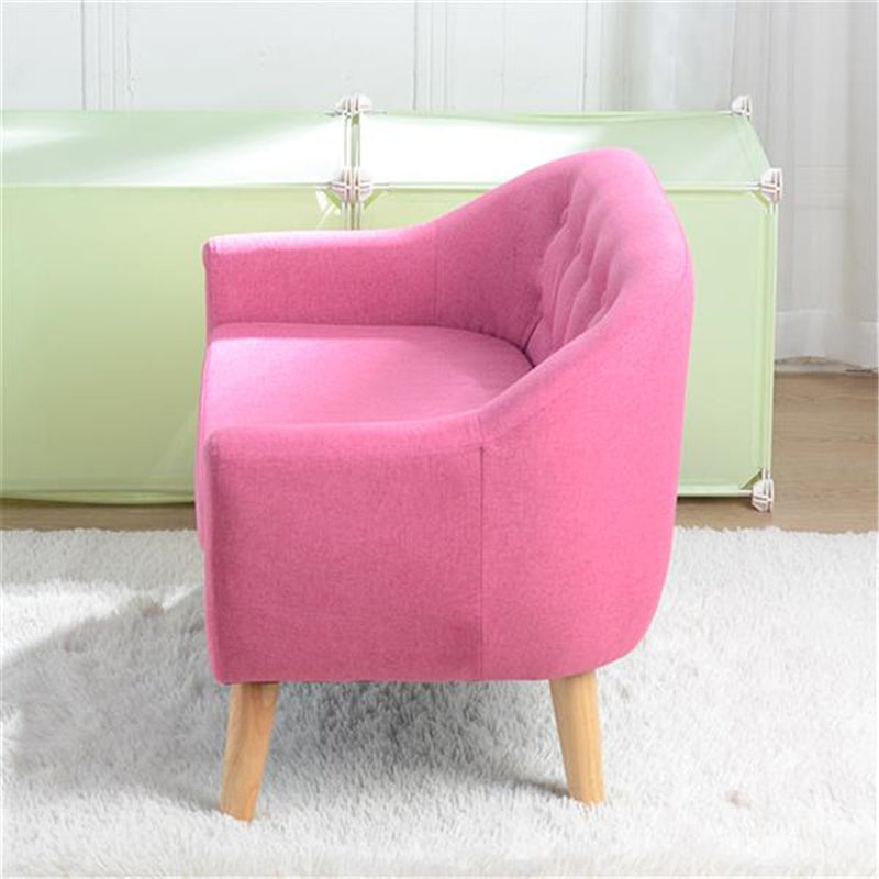GAOMON Children Sofa for 2 Kids with Detachable Cushion for Living Room Rose Red