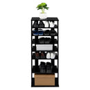 GAOMON 7-layer Wooden Shoe Rack Storage Mount Household Furniture Room Organizer Black