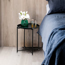 GAOMON Round Table Living Room Sofa Bed Side Table Black