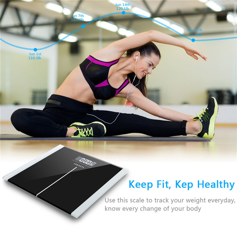 GAOMON Weight Scale 180kg 6mm Thickness Square 28*28cm Black