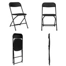 GAOMON 5pcs Folding Chair Plastic Portable Stackable Patio Stool White