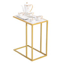 GAOMON Marble Side Table Easy to Assemble Table with Sturdy Table Legs 30x48x61cm