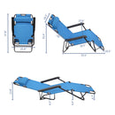 GAOMON Portable Camping Outdoor Seat Lounge Travel Folding Dual-use Extended Recliner Blue