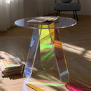 GAOMON Acrylic Coffee Table Modern Round Glass End Table Side Table - Large