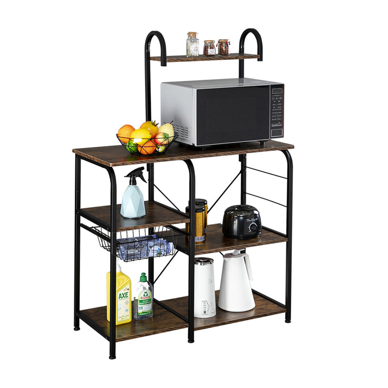 GAOMON 4 Layers Storage Rack Adjustable Microwave Oven Rack Storage Shelves with 10 Hooks